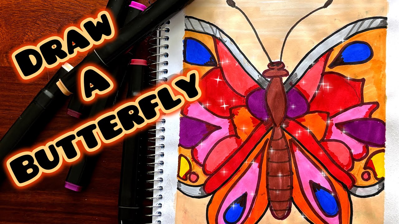 How to draw a butterfly | Kids drawing | 