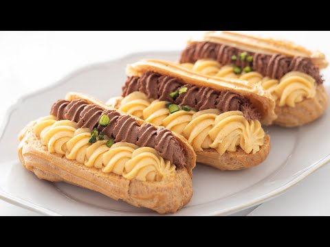 バニラとチョコレートのエクレア Vanilla & Chocolate Eclair｜HidaMari Cookingのサムネイル