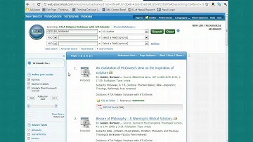 ATLA Database Basic Tutorial