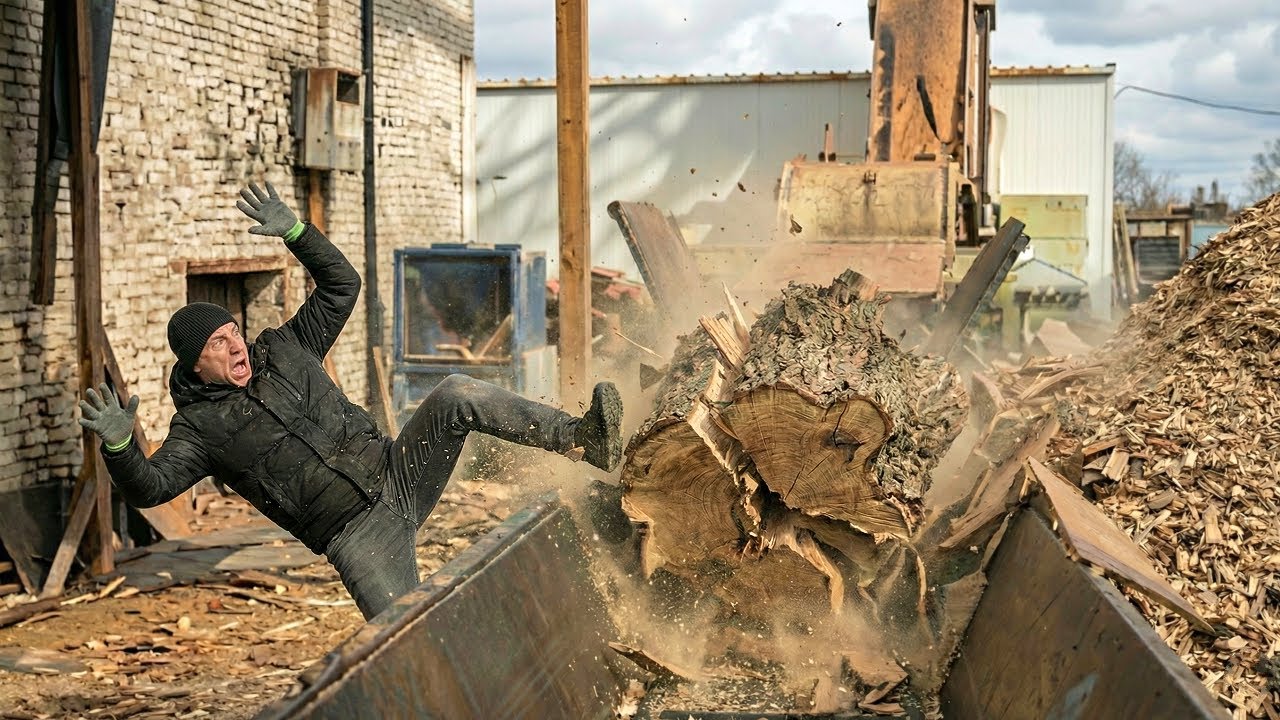 INSANE Firewood Processing Machine In Action! (Satisfying to Watch)