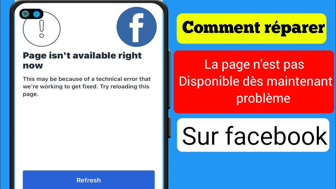 Comment réparer la page n'est pas disponible actuellement sur Facebook