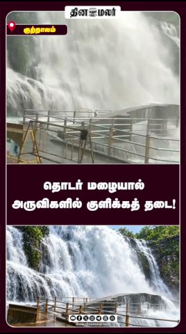 தொடர் மழையால் அருவிகளில் குளிக்கத் தடை!