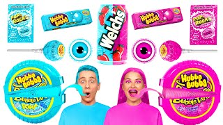 Pink Food vs Blue Food Color Challenge | Fantastic Food Hacks by KaZaZa Challenge