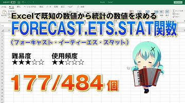 【Excel関数上級編】Excelでデータの数値から統計の数値を求めるFORECAST ETS STAT（フォーキャスト・イーティーエス・スタット）関数