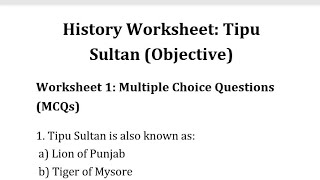 Tipu Sultan ll windows to world history ll grade 8 ll APS