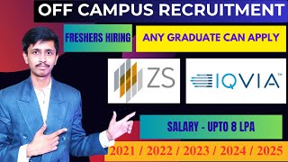 ZS Recruitment 2025 for Freshers | IQVIA Recruitment 2025 | Freshers Hiring 2025 | Jobs 2025