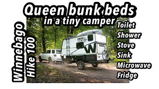 Winnebago HIKE 100 : micro toy hauler with 2 queen beds and a toilet & shower