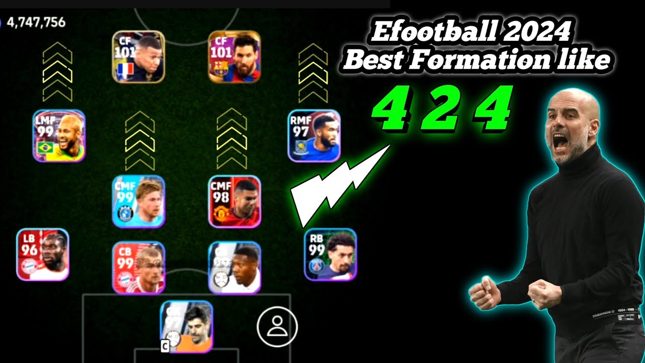 4-2-4 Shaped Unique 4-4-2 Formation Review | eFootball 2024 Mobile 