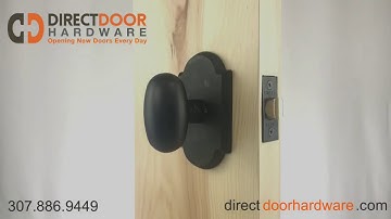 Emtek Bronze Egg knob with Style 1 Rosette in Flat Black
