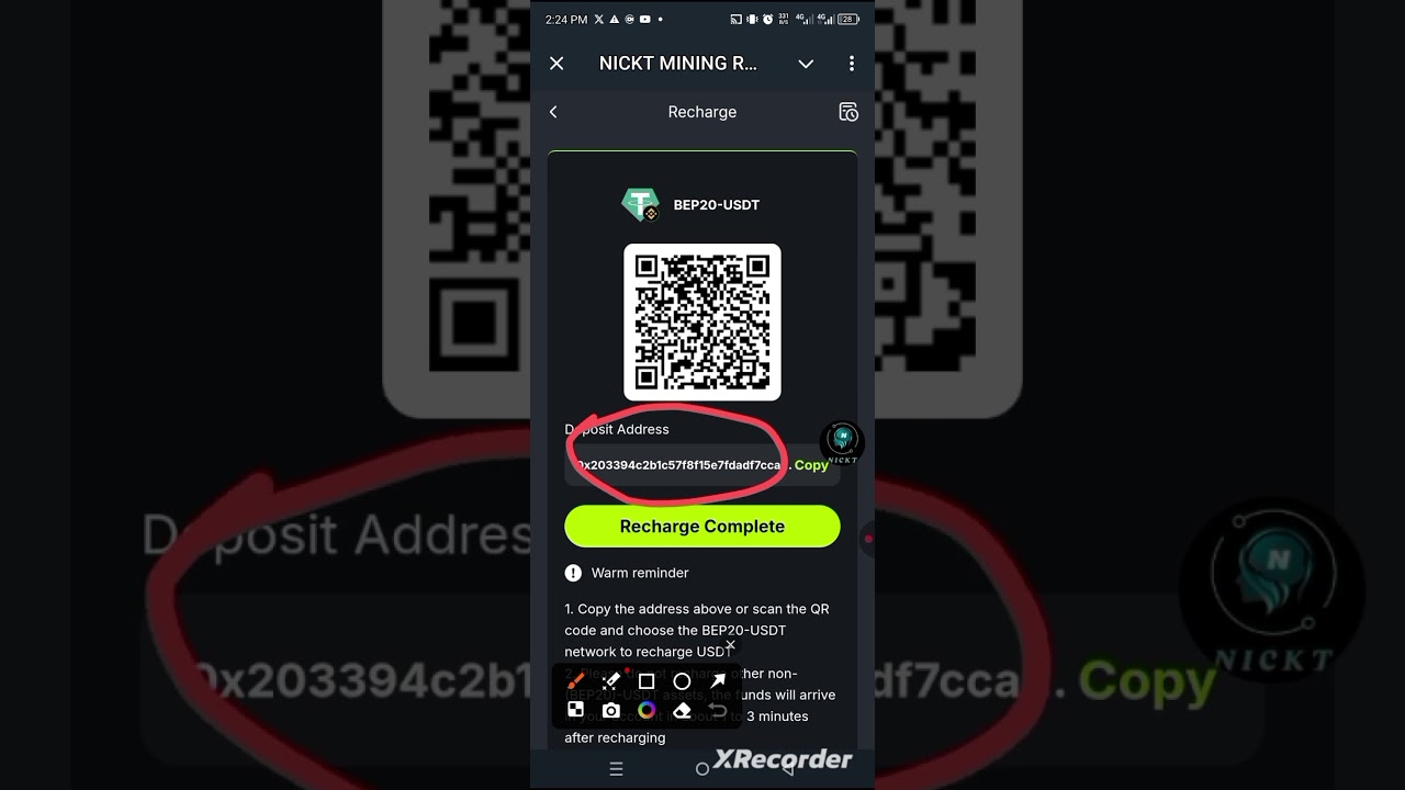 how to deposit on NICKT MINING 