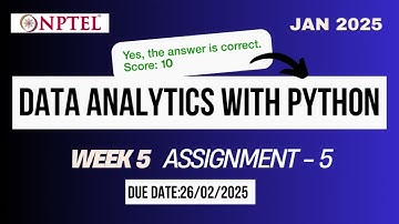 Data Analytics with Python week 5 assignment 5 answers 2025 | Nptel | Swayam