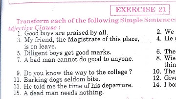 transformation exercise 21 | good boys are praised by all complex | transformation of sentences