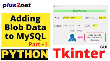 Tkinter GUI to collect user inputs with Photo to store in student Database table with Blob column