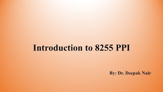 Introduction to 8255 PPI