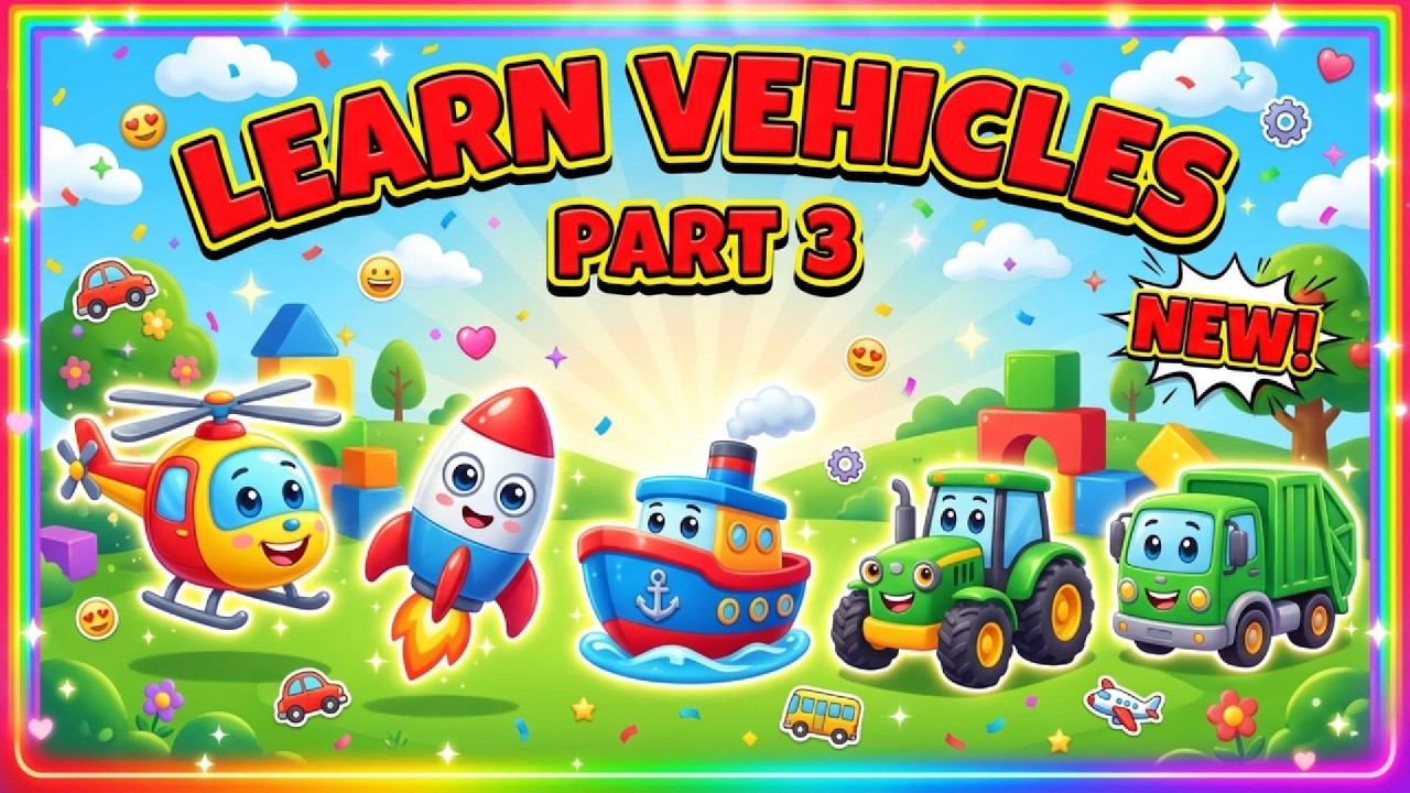 Learn Vehicles for Kids Part 3 | Fun Transport Vehicles Names & Sounds | Tiny Smart World