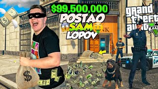 POSTAO SAM LOPOV U GTA 5😱💰 *opljačkao banku*