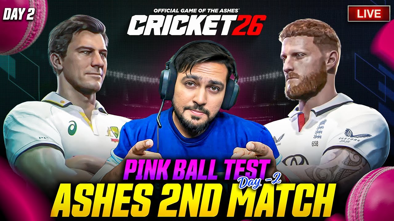 The ASHES 2nd Test Day 2 LIVE 🔥 Pink Ball Test! | HARDEST DIFFICULTY | Cricket 26 Live | RtxVivek