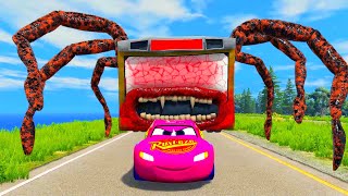 Live Compilation: Escape From McQueen Eaters Monsters  | McQueen vs Monsters Cars |  BeamNGDrive #23