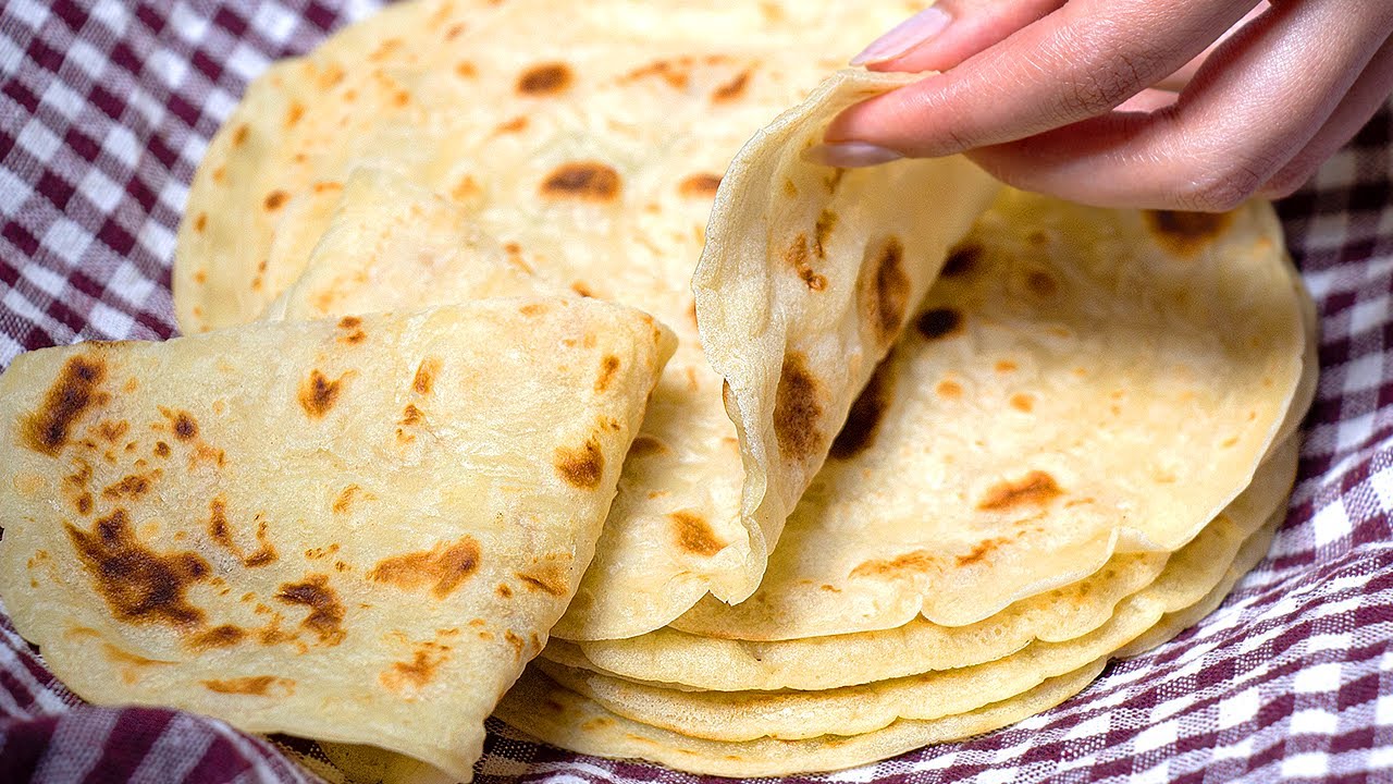 Ready in 5 Minutes! Delicious Flatbread with Just Flour and Water! NO
