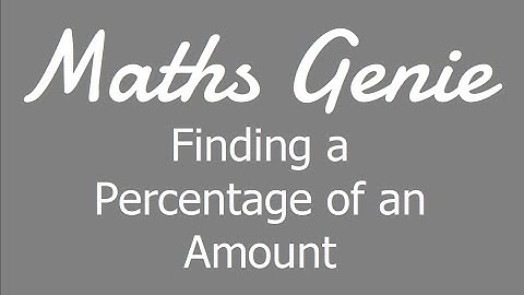 Finding a Percentage of an Amount