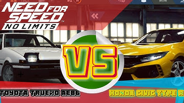 NEED FOR SPEED No Limits || Toyota Trueno AE86 VS Honda Civic Type R 🚗