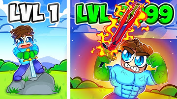 Upgrading NOOB to GOD SWORD in ROBLOX PULL A SWORD