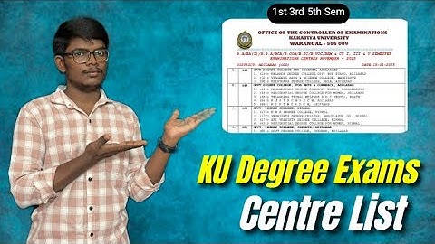 Exams Centre list Update KU 1st 3rd 5th Sem|| Degree Exams Update