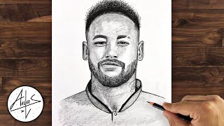 Neymar Jr drawing easy  como desenhar o neymar passo a passo  Pencil  sketch  Art video  YouTube