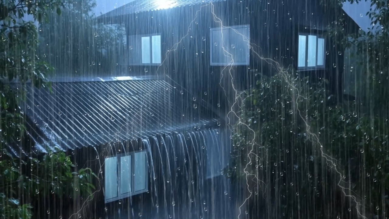 Natural Night Rainstorm | Soothing Sound for Tired Minds