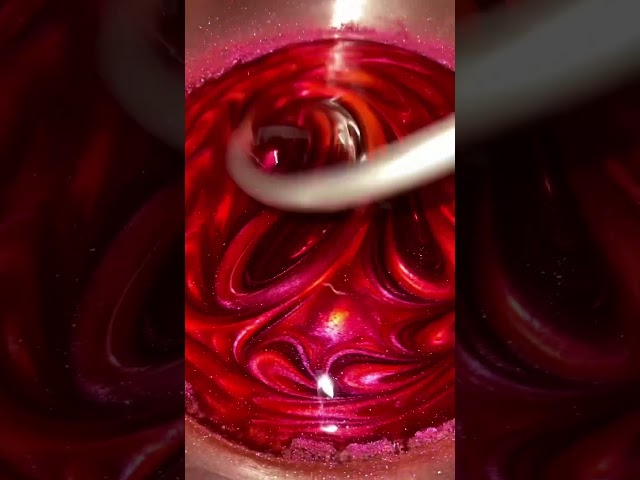 Name ideas? 🍒 ruby red garnet pigment mixing for a cute new birthstone slime dropping friday ;)