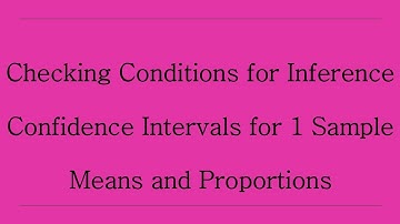 Checking Conditions for Inference (Means & Proportions) — Step-by-Step Examples