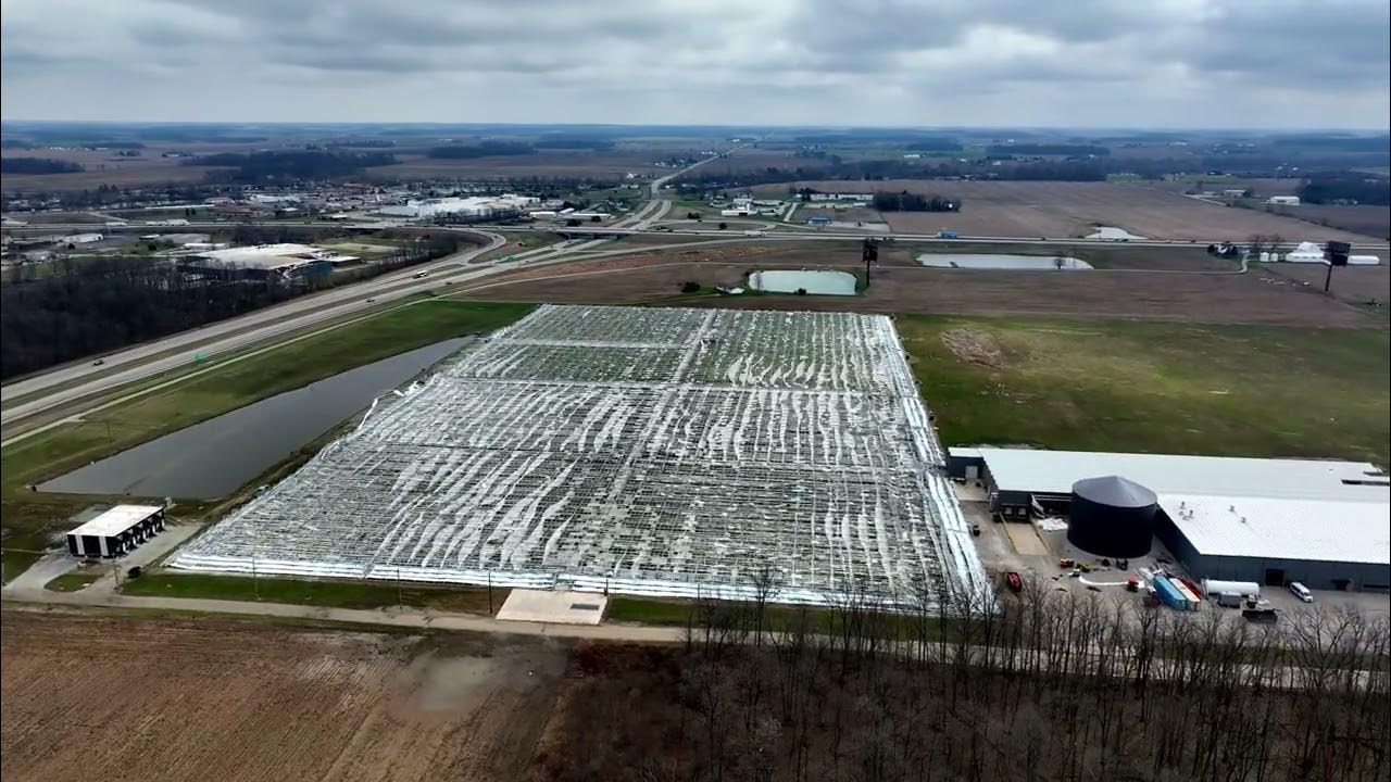 Tornado aftermath in Ohio at the greenhouse near I75 and