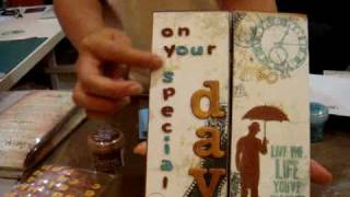 Birthday Card for Fathers with Tim Holtz Stamps and Embossing