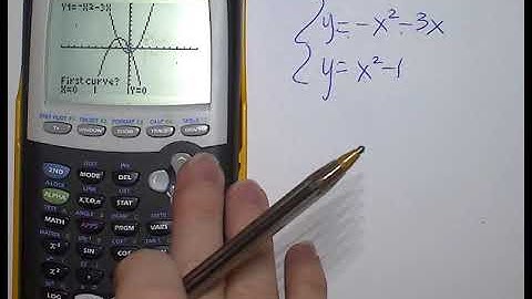 Solving Nonlinear Systems using a Calculator: Example 3