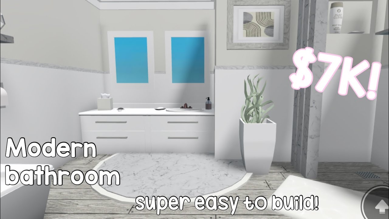Bloxburg modern bathroom idea YouTube