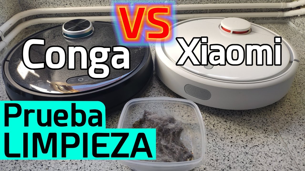 Conga 3090 vs Xiaomi Vacuum - Prueba de limpieza de robots - YouTube