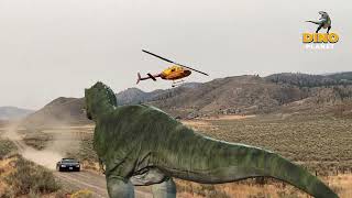 Dinosaur and helicopter in a valley Scene | Jurassic Park Fan Made Movie | Viral Video | Dino Planet screenshot 1