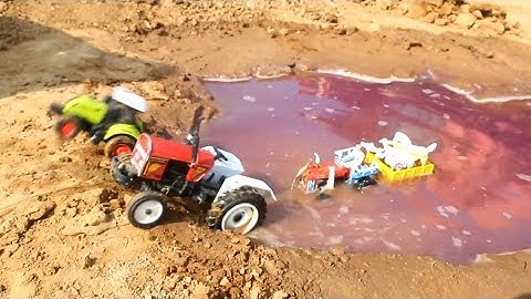 HMT Tractor Heavy Loaded Sand stuck in Deep Mud Pulling out Eicher Tractor Holland Tractor