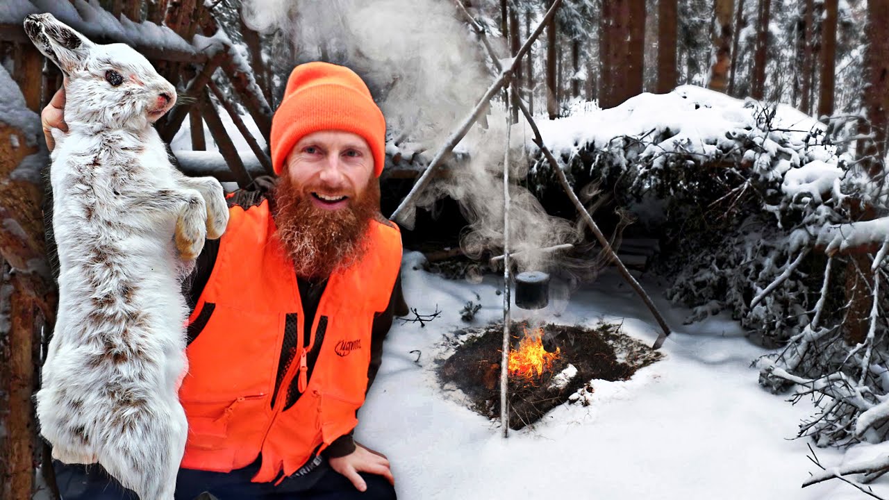 3 Item 3-Days in Canada - Deep Snow, Winter Survival Camping Challenge (NO food, Water, Shelter)