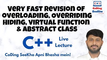 Very Fast Revision of Overloading | OverRiding | Hiding | Virtual Function | Abstract Class in C++