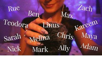 ASMR | Whispering my Subscribers Names w. Hand Movements and Mic Scratching (Part 2)