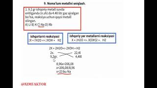 9. Nomalum Metalni Aniqlash