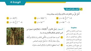 اتدرب واحل المسائل  ( درس الاقترانات الاسية)(الاول ثانوي العلمي)(جيل 2007)