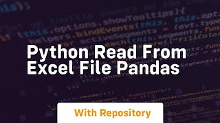 python read from excel file pandas
