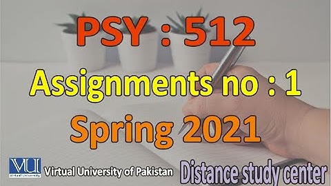 PSY 512 # Gender issue # assignment solution short video # Distance study center.