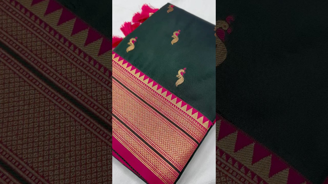 Peacock Paithani Soft Silk Traditional Kadiyal Border Saree