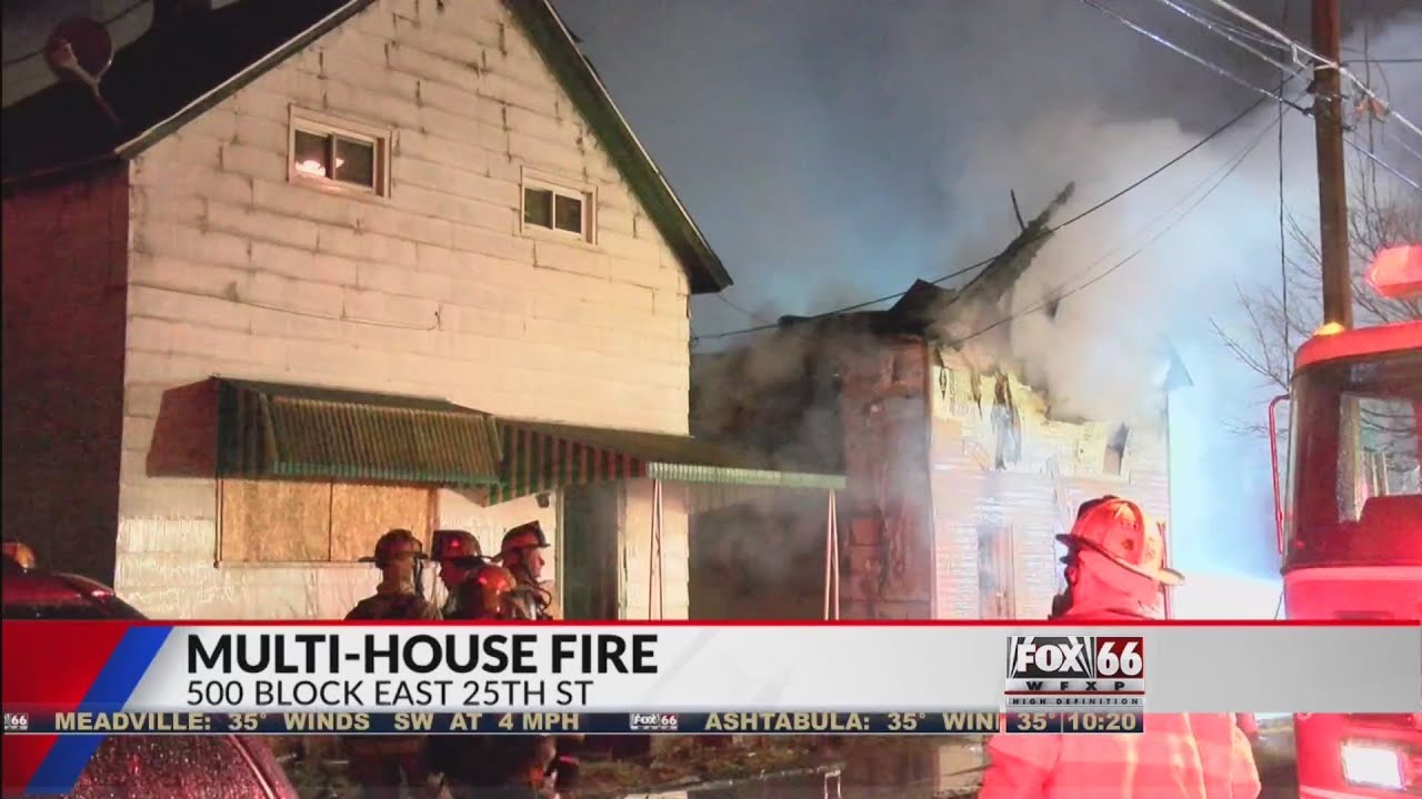 Erie fire crews respond to a three house fire early this morning YouTube