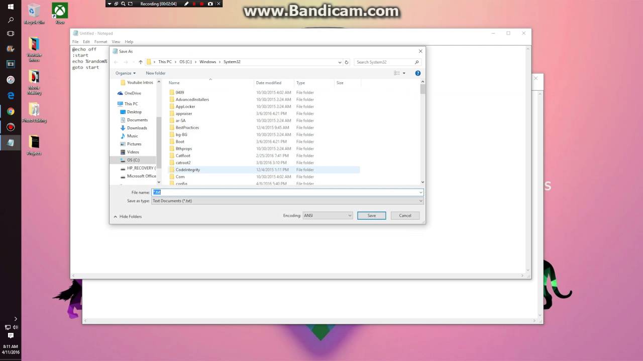 How to code a matrix in notepad YouTube