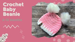 6-12 Month Bulky Crochet Hat - Whitley Beanie