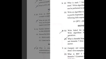 IGU B.TECH CSE DSA 2023 PREVIOUS YEAR PAPER 2ND/3RD SEM / 2nd year MDU/KU